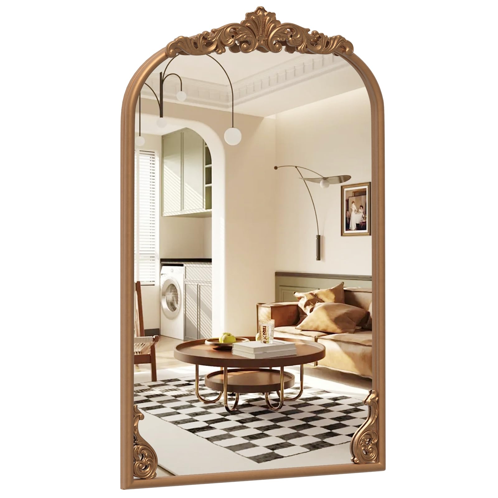 Miroir mural Tangkula doré vieilli (38"L x 26"l)